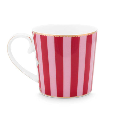Pip Studio Love Birds Medallion Stripes Mug - Red & Pink